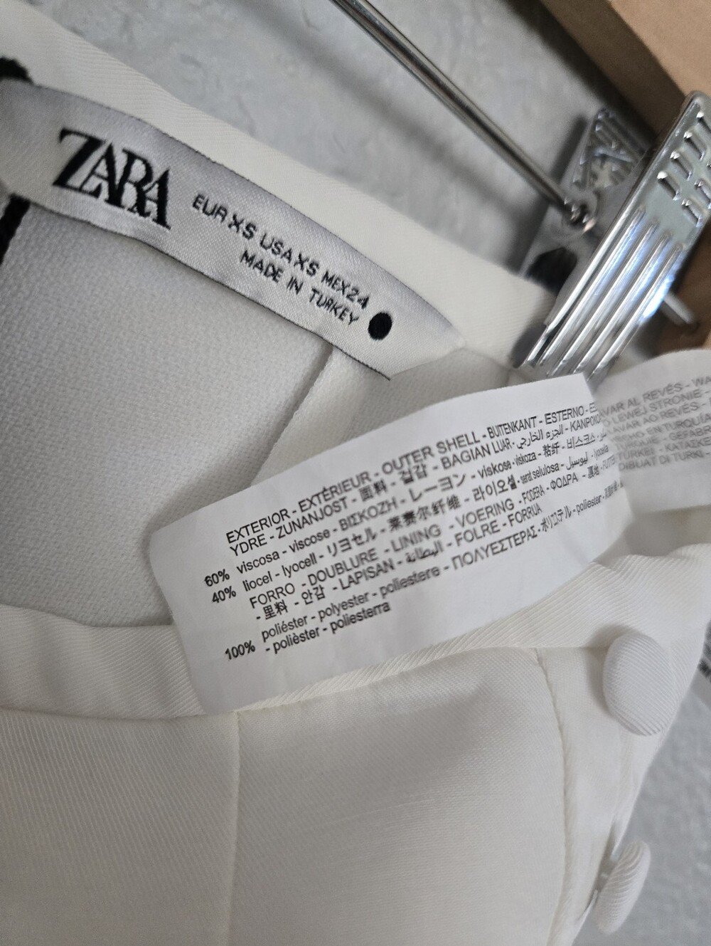 NWOT Zara | White Button Mini Skirt - Picture 7 of 7